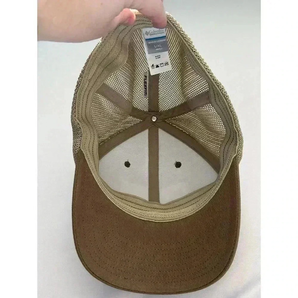 Mens Columbia PFG Mesh Tree Flag Ball Cap Hat Delta Brown L/XL Flexfit. Outdoor - Picture 5 of 8